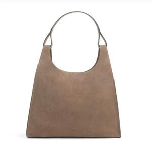 CUYANA OVERSIZED DOUBLE LOOP BAG SUEDE TAUPE